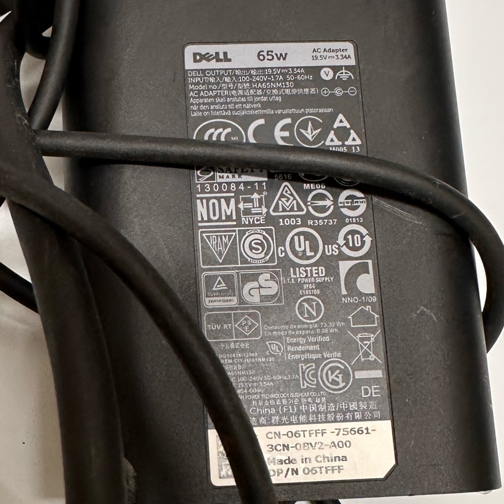 Dell laptop charger 65w ac adapter